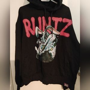 Runtz Bugs Bunny Black Hoodir SZ.XXL